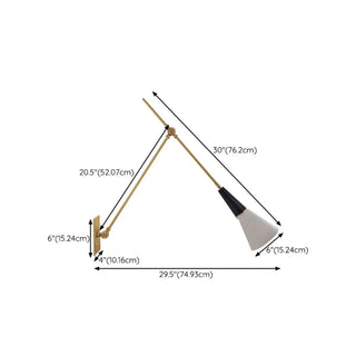 Adjustable Gold Cone Swing Arm LED Wall Sconce Zawala Image - 17