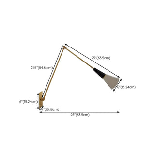 Adjustable Gold Cone Swing Arm LED Wall Sconce Zawala Image - 19