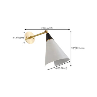 Adjustable Gold Cone Swing Arm LED Wall Sconce Zawala Image - 20