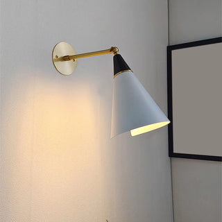 Adjustable Gold Cone Swing Arm LED Wall Sconce Zawala Image - 3