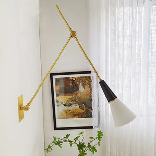 Adjustable Gold Cone Swing Arm LED Wall Sconce Zawala Image - 5