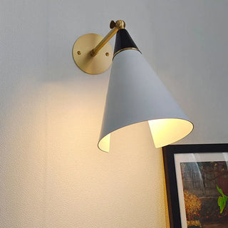 Adjustable Gold Cone Swing Arm LED Wall Sconce Zawala Image - 6