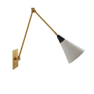 Adjustable Gold Cone Swing Arm LED Wall Sconce Zawala Image - 9
