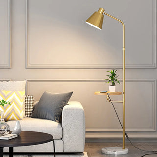 Adjustable Marble Side Table Modern Cone Floor Lamp Zawala Image - 1