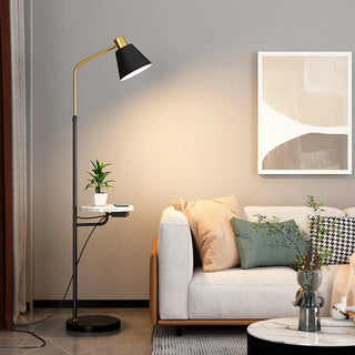 Adjustable Marble Side Table Modern Cone Floor Lamp Zawala Image - 2