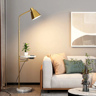 Adjustable Marble Side Table Modern Cone Floor Lamp Zawala Image - 5