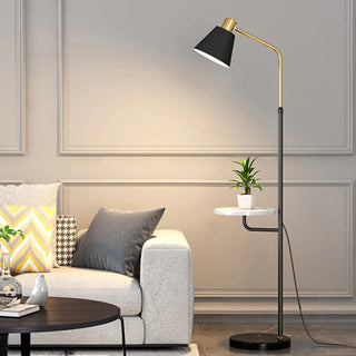 Adjustable Marble Side Table Modern Cone Floor Lamp Zawala Image - 9