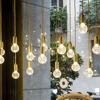 ZOWALA - Modern Dining Room Clear Glass Ball Pendant Light Image - 1