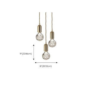 ZOWALA - Modern Dining Room Clear Glass Ball Pendant Light #size