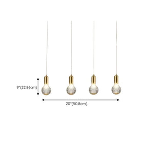 ZOWALA - Modern Dining Room Clear Glass Ball Pendant Light Image - 17