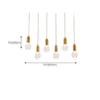 ZOWALA - Modern Dining Room Clear Glass Ball Pendant Light Image - 19