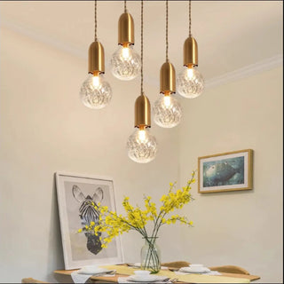 ZOWALA - Modern Dining Room Clear Glass Ball Pendant Light Image - 2
