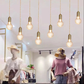 ZOWALA - Modern Dining Room Clear Glass Ball Pendant Light Image - 3