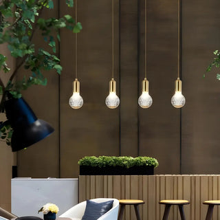 ZOWALA - Modern Dining Room Clear Glass Ball Pendant Light Image - 5