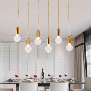 ZOWALA - Modern Dining Room Clear Glass Ball Pendant Light Image - 6