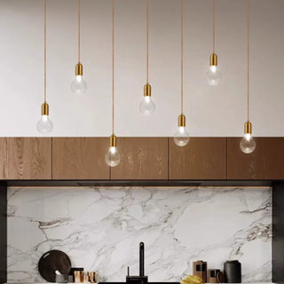 ZOWALA - Modern Dining Room Clear Glass Ball Pendant Light Image - 7