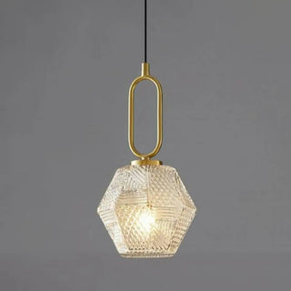 ZOWALA - Modern Bedroom Gold Geometric Glass Pendant Light Image - 12