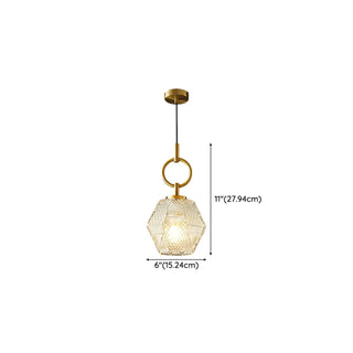 ZOWALA - Modern Bedroom Gold Geometric Glass Pendant Light Image - 16