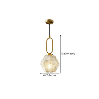 ZOWALA - Modern Bedroom Gold Geometric Glass Pendant Light Image - 17
