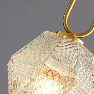 ZOWALA - Modern Bedroom Gold Geometric Glass Pendant Light Image - 8