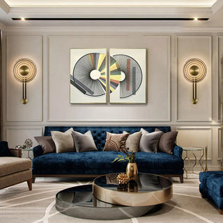 Modern Tiered Ring Design Gold Bedside Wall Sconce Zawala Image - 1
