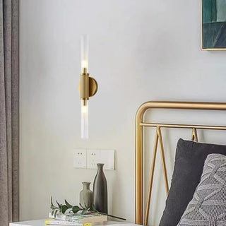 ZOWALA - Contemporary Gold Vertical Tube LED Wall Sconce Image - 1