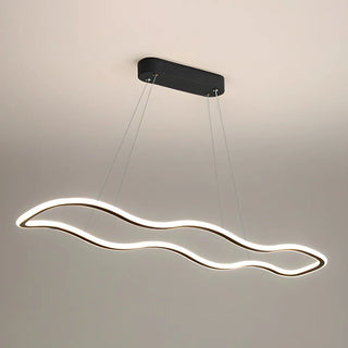 ZOWALA - Gold Wave Rectangular Acrylic LED Island Chandelier Image - 10