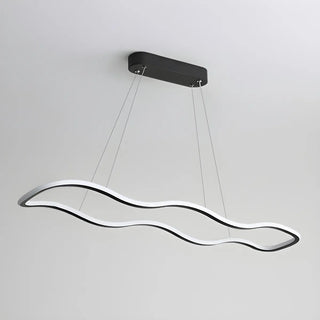 ZOWALA - Gold Wave Rectangular Acrylic LED Island Chandelier Image - 12