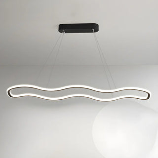 ZOWALA - Gold Wave Rectangular Acrylic LED Island Chandelier Image - 13
