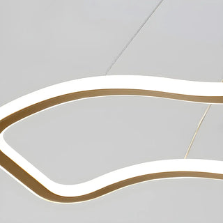 ZOWALA - Gold Wave Rectangular Acrylic LED Island Chandelier Image - 15