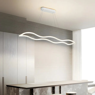 ZOWALA - Gold Wave Rectangular Acrylic LED Island Chandelier Image - 16