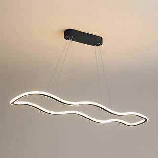 ZOWALA - Gold Wave Rectangular Acrylic LED Island Chandelier Image - 4