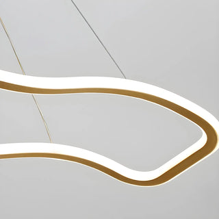 ZOWALA - Gold Wave Rectangular Acrylic LED Island Chandelier Image - 7