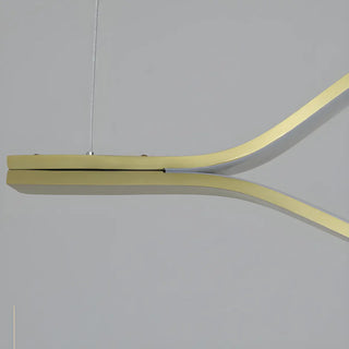 ZOWALA - Gold Wave Linear Acrylic LED Remote Island Chandelier Image - 12