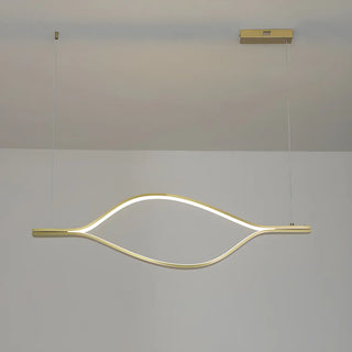 ZOWALA - Gold Wave Linear Acrylic LED Remote Island Chandelier Image - 5