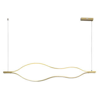 ZOWALA - Gold Wave Linear Acrylic LED Remote Island Chandelier Image - 6