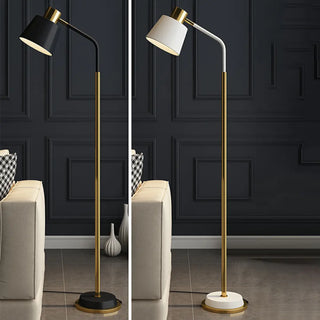 Modern Gold and White Finish Barrel Metal Floor Lamp Zawala Image - 10