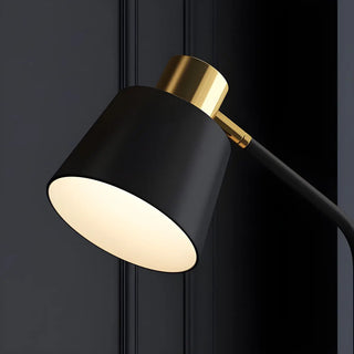 Modern Gold and White Finish Barrel Metal Floor Lamp Zawala Image - 11