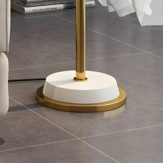 Modern Gold and White Finish Barrel Metal Floor Lamp Zawala Image - 14