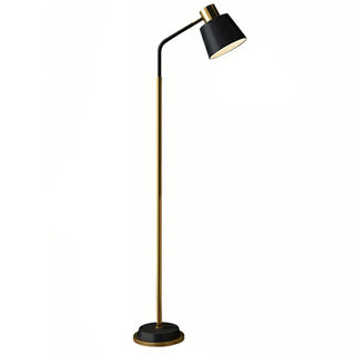 Modern Gold and White Finish Barrel Metal Floor Lamp Zawala Image - 15