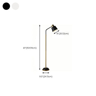 Modern Gold and White Finish Barrel Metal Floor Lamp Zawala #size