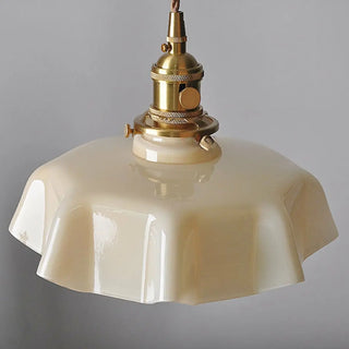 Yellow Scalloped Ceramic Shade Gold Arm Wall Sconce Zawala Image - 12