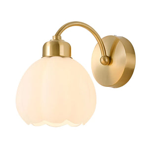 Exquisite Floral Glass Wall Light with Pull Chain Zawala Image - 10