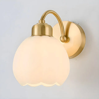 Exquisite Floral Glass Wall Light with Pull Chain Zawala Image - 11