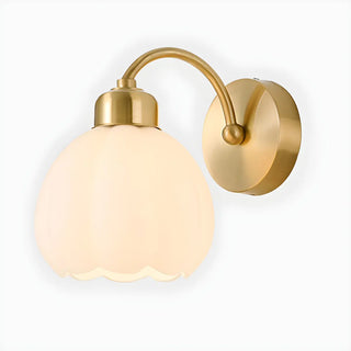 Exquisite Floral Glass Wall Light with Pull Chain Zawala Image - 12