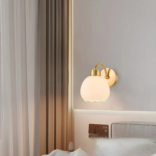 Exquisite Floral Glass Wall Light with Pull Chain Zawala Image - 17