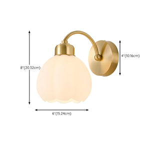 Exquisite Floral Glass Wall Light with Pull Chain Zawala Image - 19