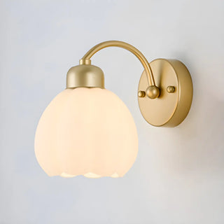Exquisite Floral Glass Wall Light with Pull Chain Zawala Image - 6