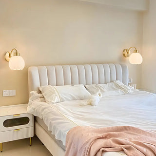 Exquisite Floral Glass Wall Light with Pull Chain Zawala Image - 8