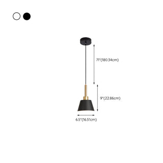 ZOWALA - Modern Angular Black and White Cone Pendant Light #size